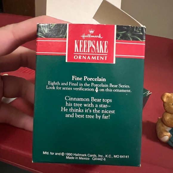 Hallmark Keepsake Vintage Christmas Ornaments Cinnamon Bear Porcelain Lot - Picture 7 of 7